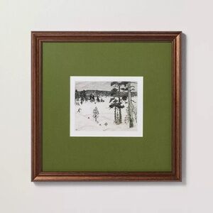 12"x12" Countryside Skier Framed Christmas Wall Art - Hearth & Hand Magnolia
